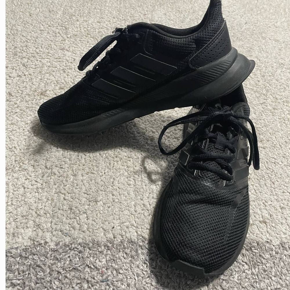 Adidas RUN FALCON K Sneakers Womens Sz 6 Running Shoes Black F36549 Athletic